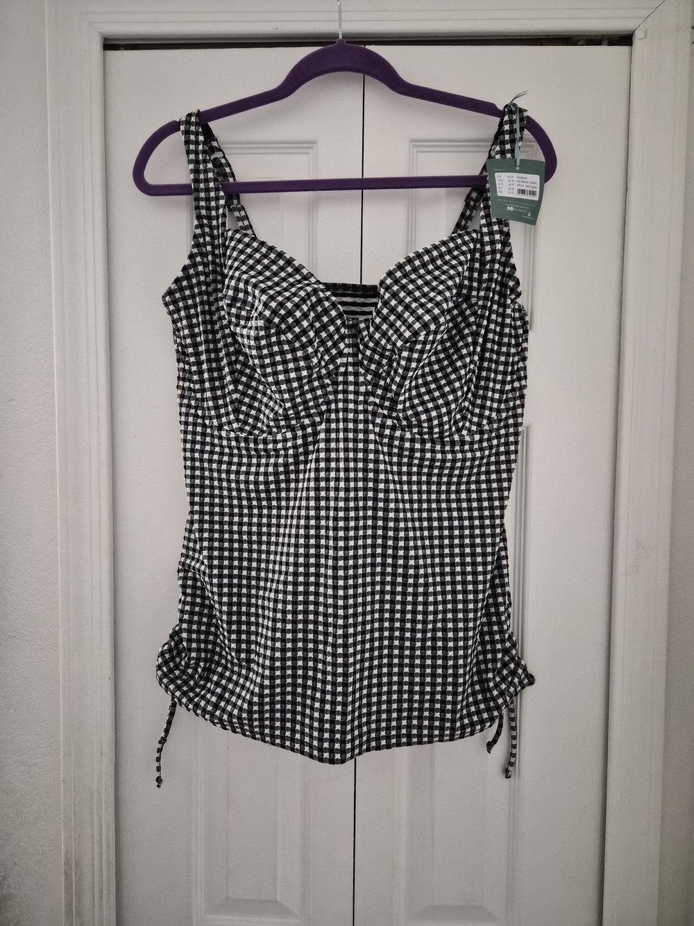 Panache Black and White Gingham Swim Camisole